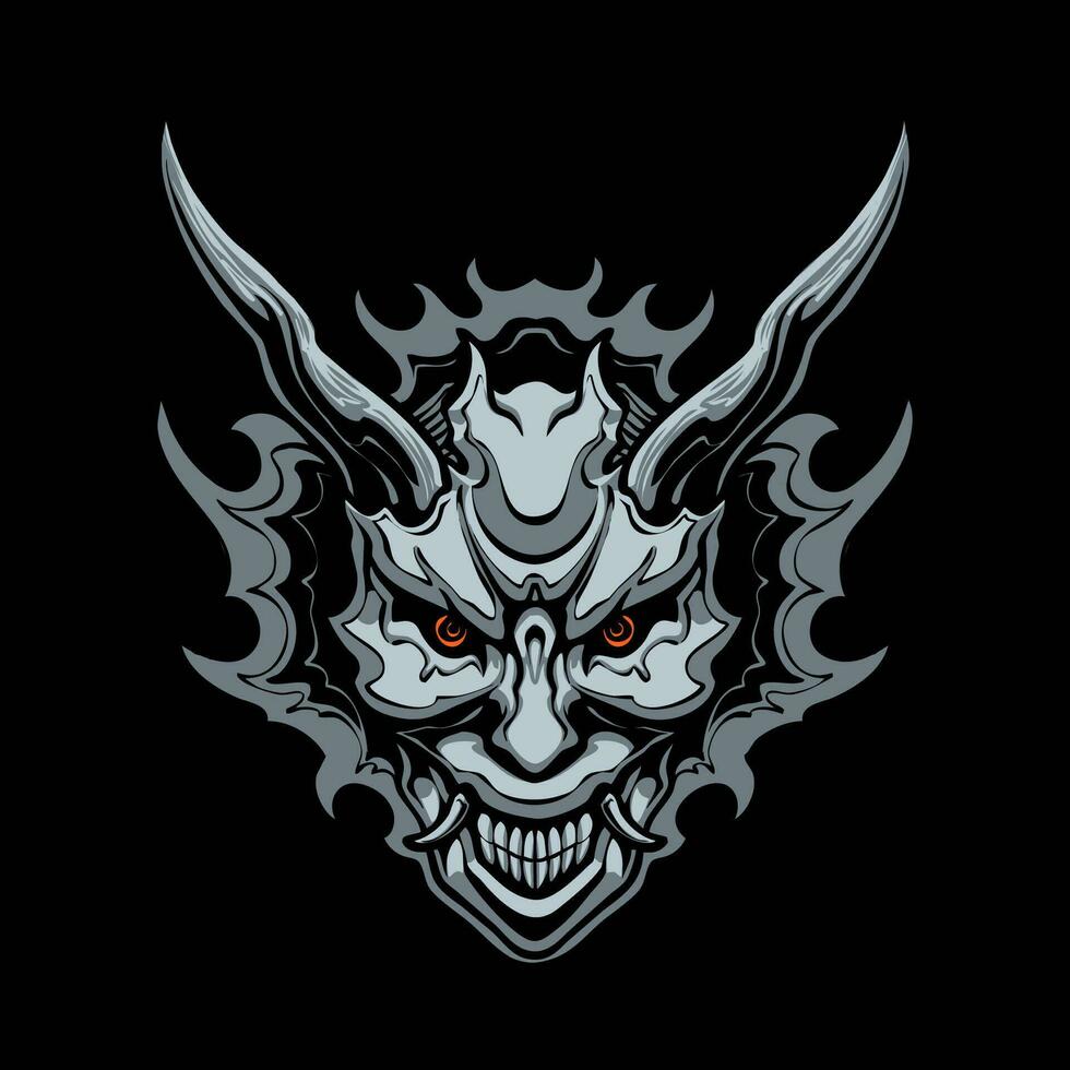 oni japanese mask illustration vector