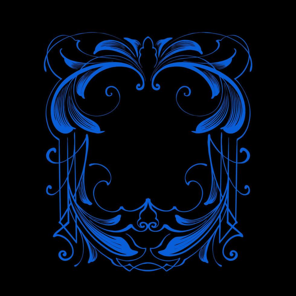 blue ornate ornament illustration vector