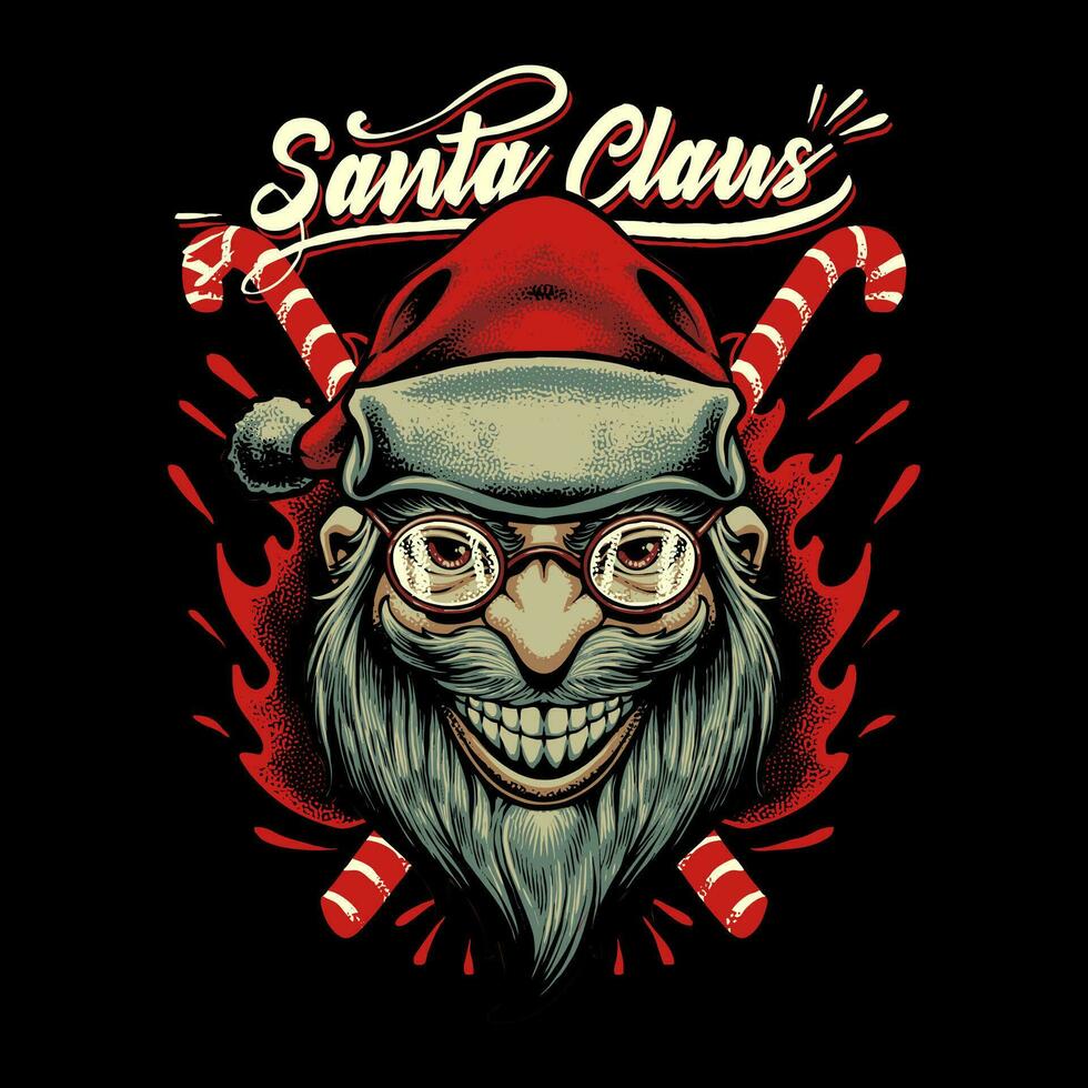 smile santa claus head illustration vector