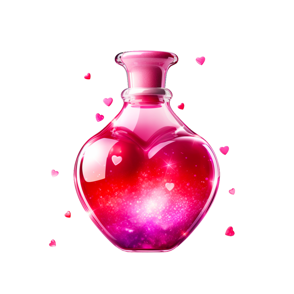 AI generated colored magical love potion elixir valentine day png