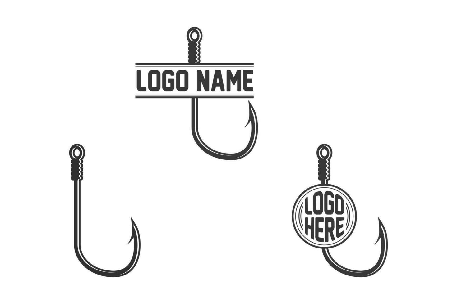 Fishing hook Monogram, Fishing Logo, Fishing Hook Logo, Fishing