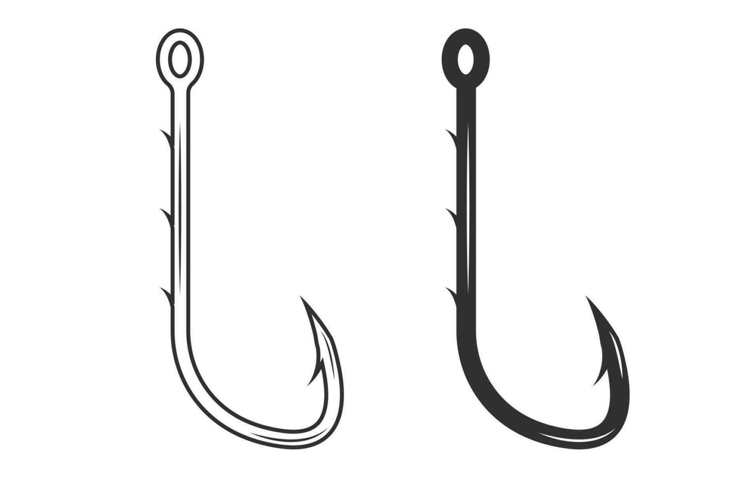 Fishing Hook Vector, Fishhook silhouette, Fishing Hook Set, Premium Quality Fishing Hook Vectors, Antique-Inspired Fishing Hook Graphics vector