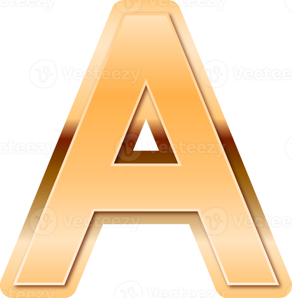 Luxury Gold Alphabet Letter A png