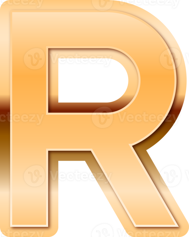 Luxury Gold Alphabet Letter R png