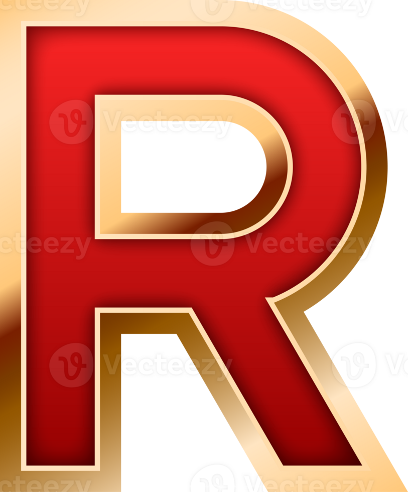 3D Elegant Red Alphabet Letter R png
