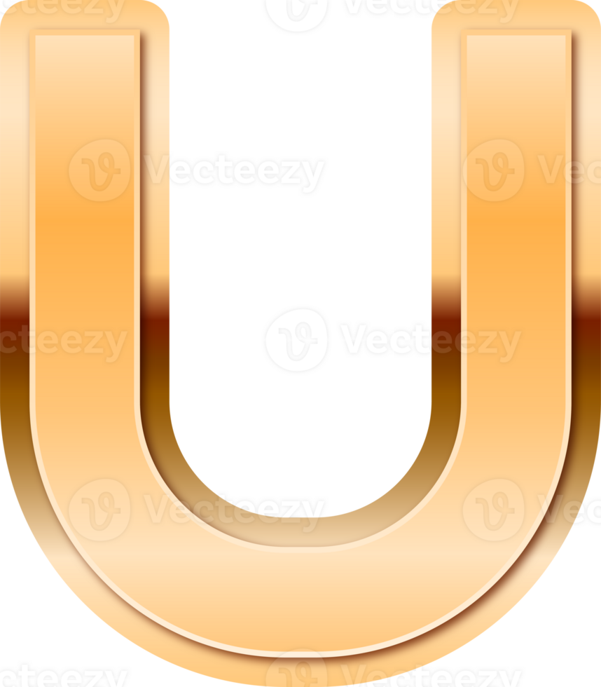 Luxury Gold Alphabet Letter U png