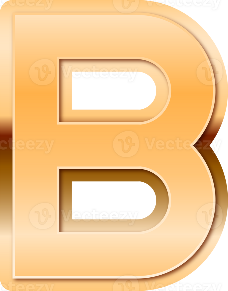 Luxury Gold Alphabet Letter B png
