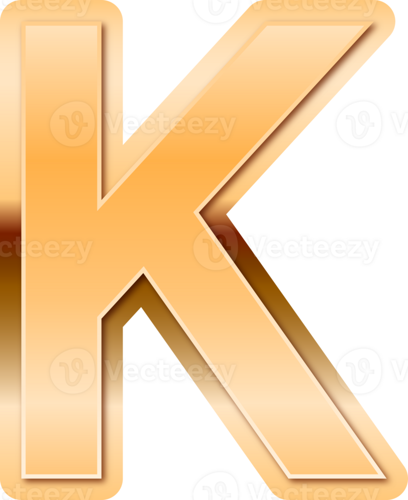 Luxury Gold Alphabet Letter K png