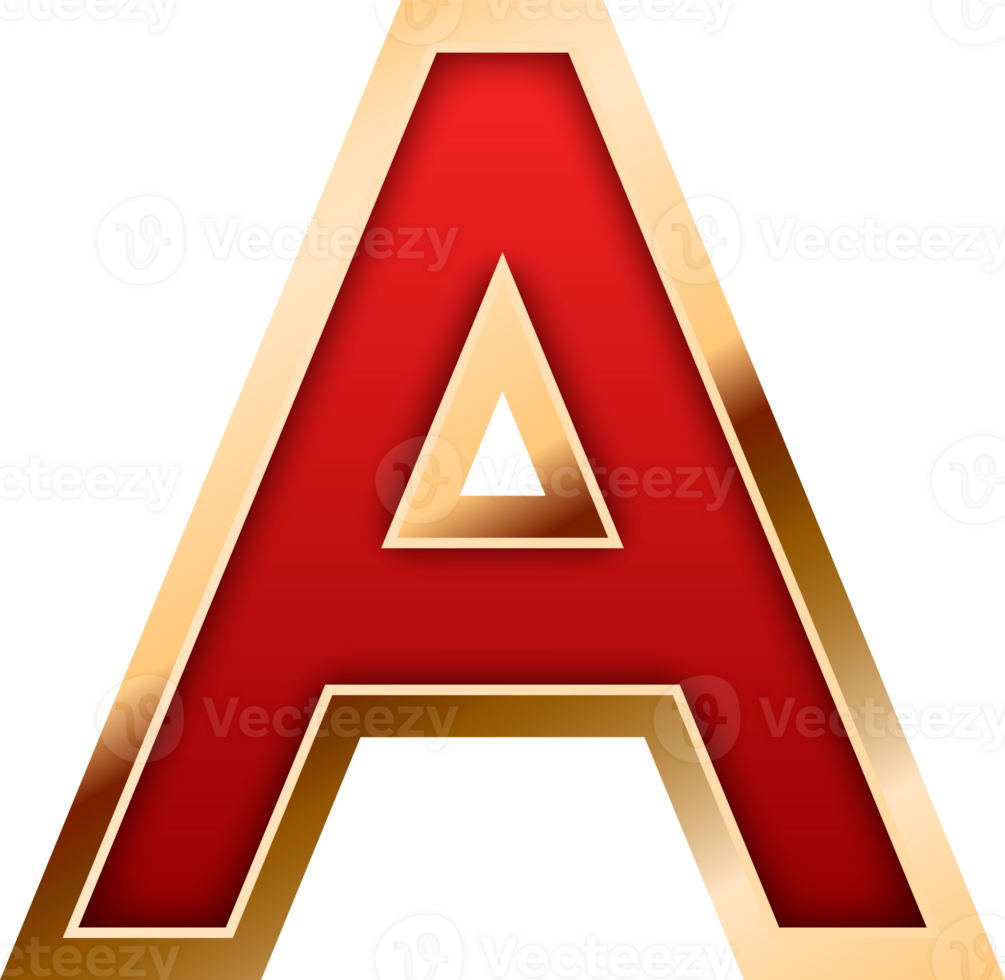 3d elegante rosso alfabeto lettera un' png