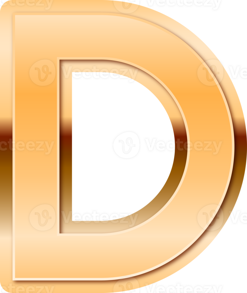 Luxury Gold Alphabet Letter D png