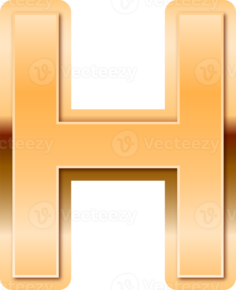 Luxury Gold Alphabet Letter H 36155986 PNG