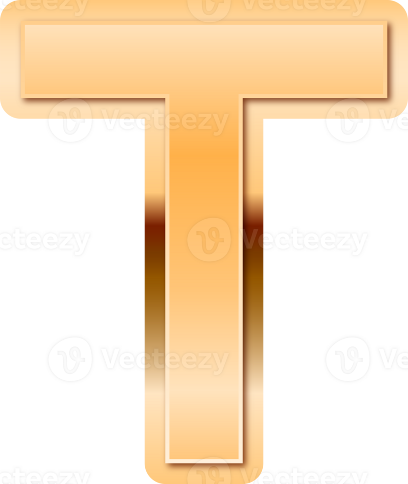 Luxury Gold Alphabet Letter T png