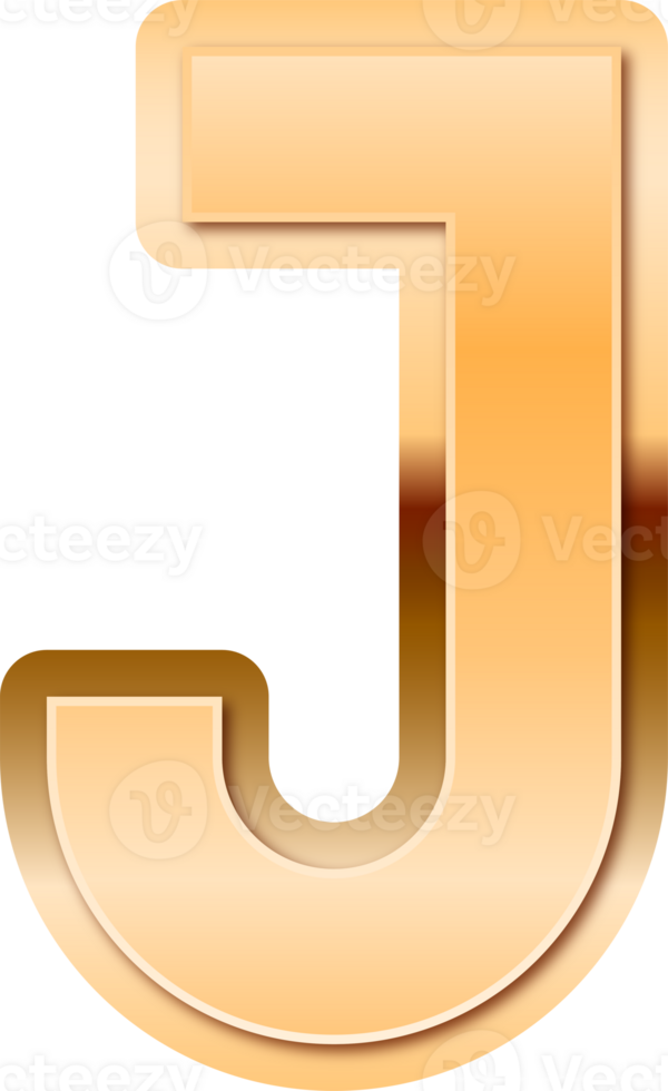 Luxury Gold Alphabet Letter J png