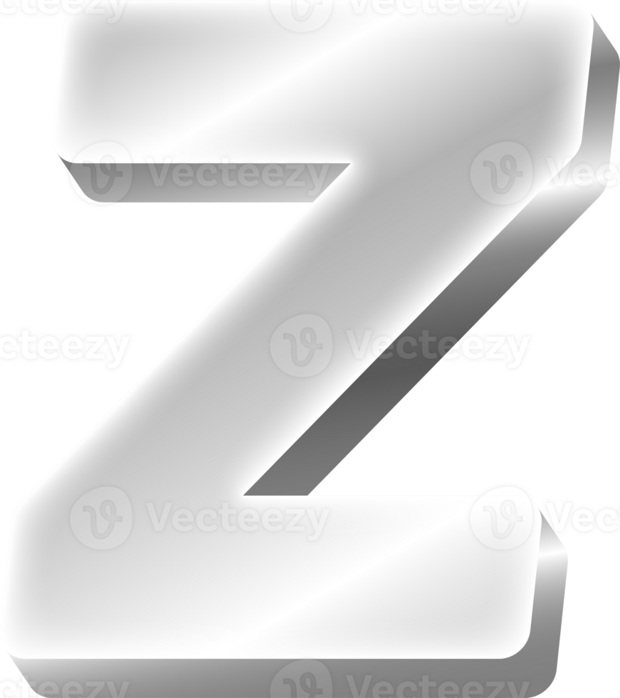 Silver Alphabet Letter Z png