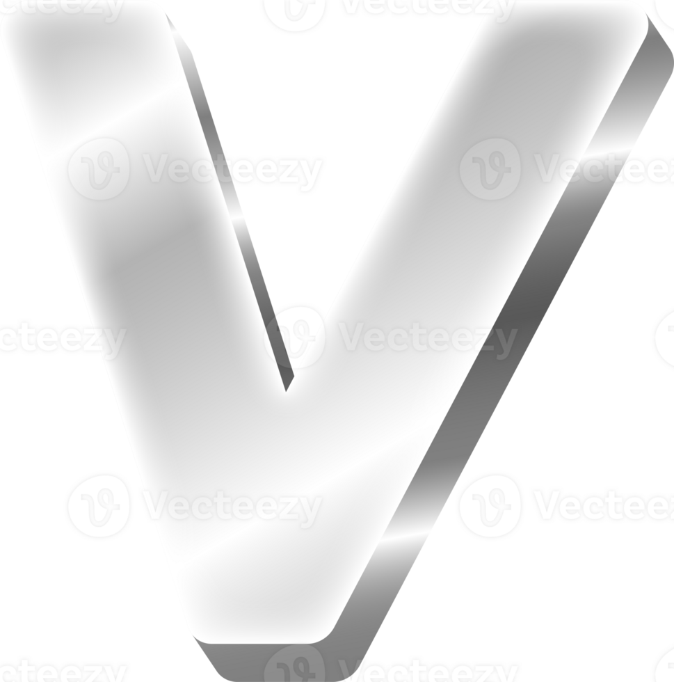 Silver Alphabet Letter V png