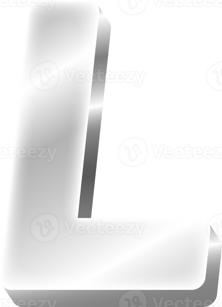 Silver Alphabet Letter L png