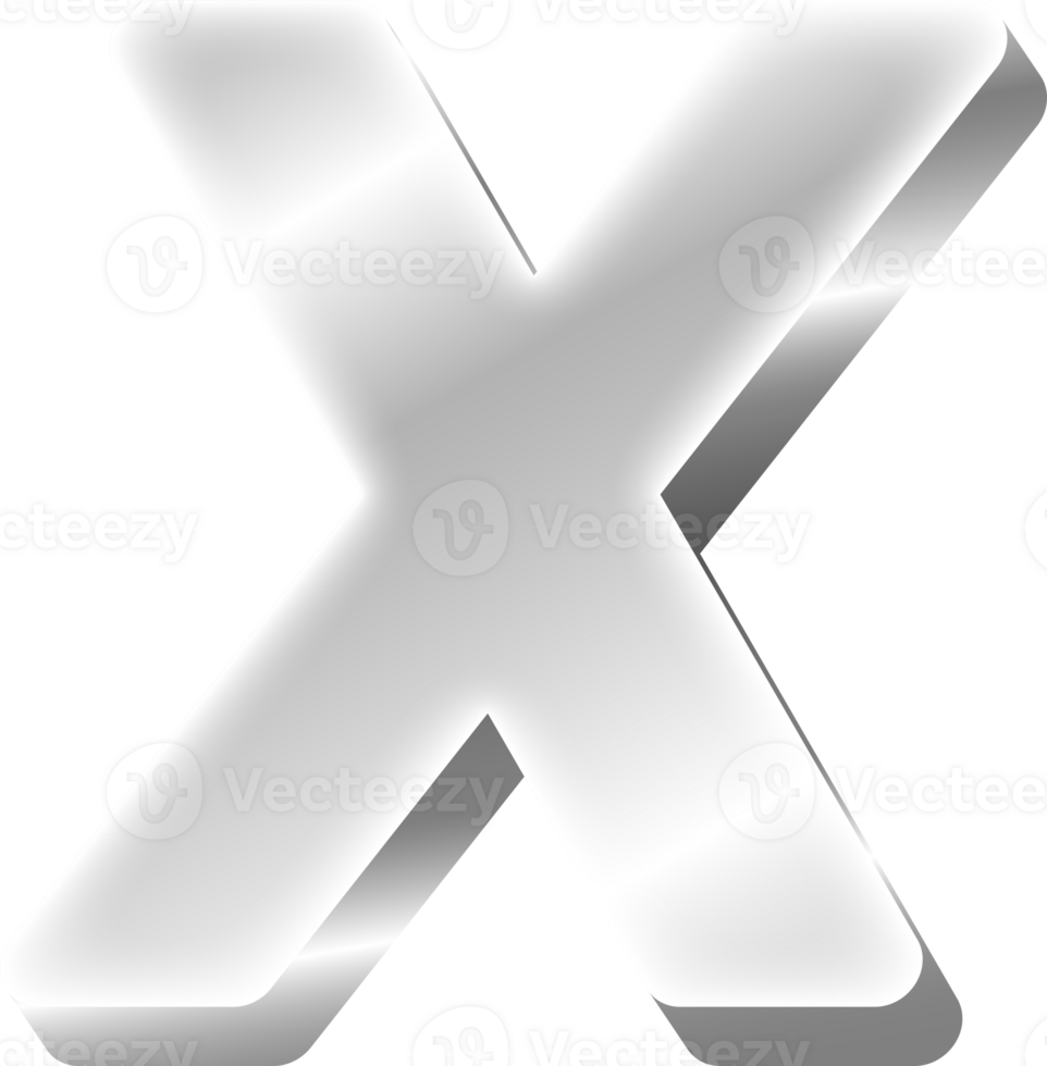 argento alfabeto lettera X png