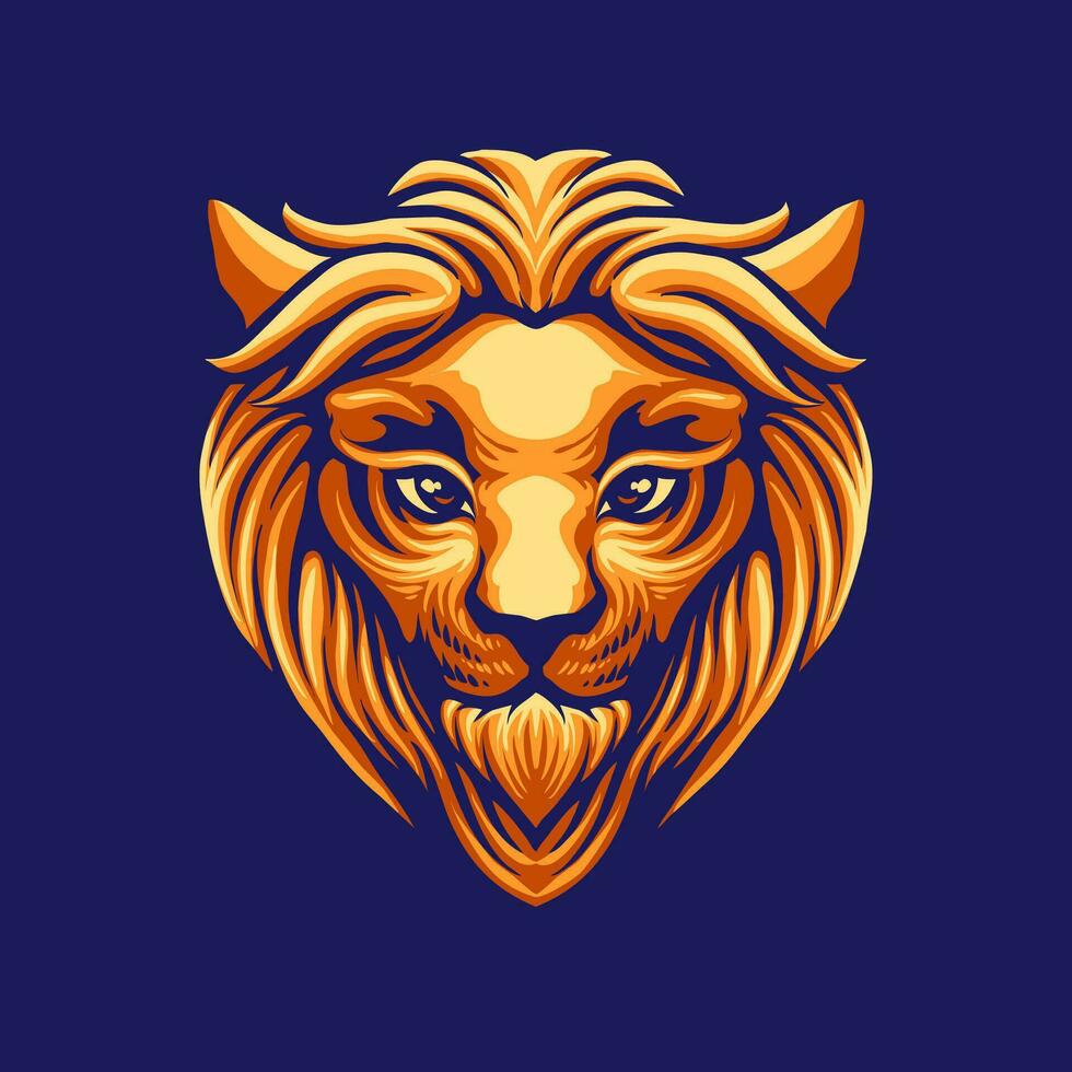 gold lion head vector illustration 36156103 Vector Art at Vecteezy