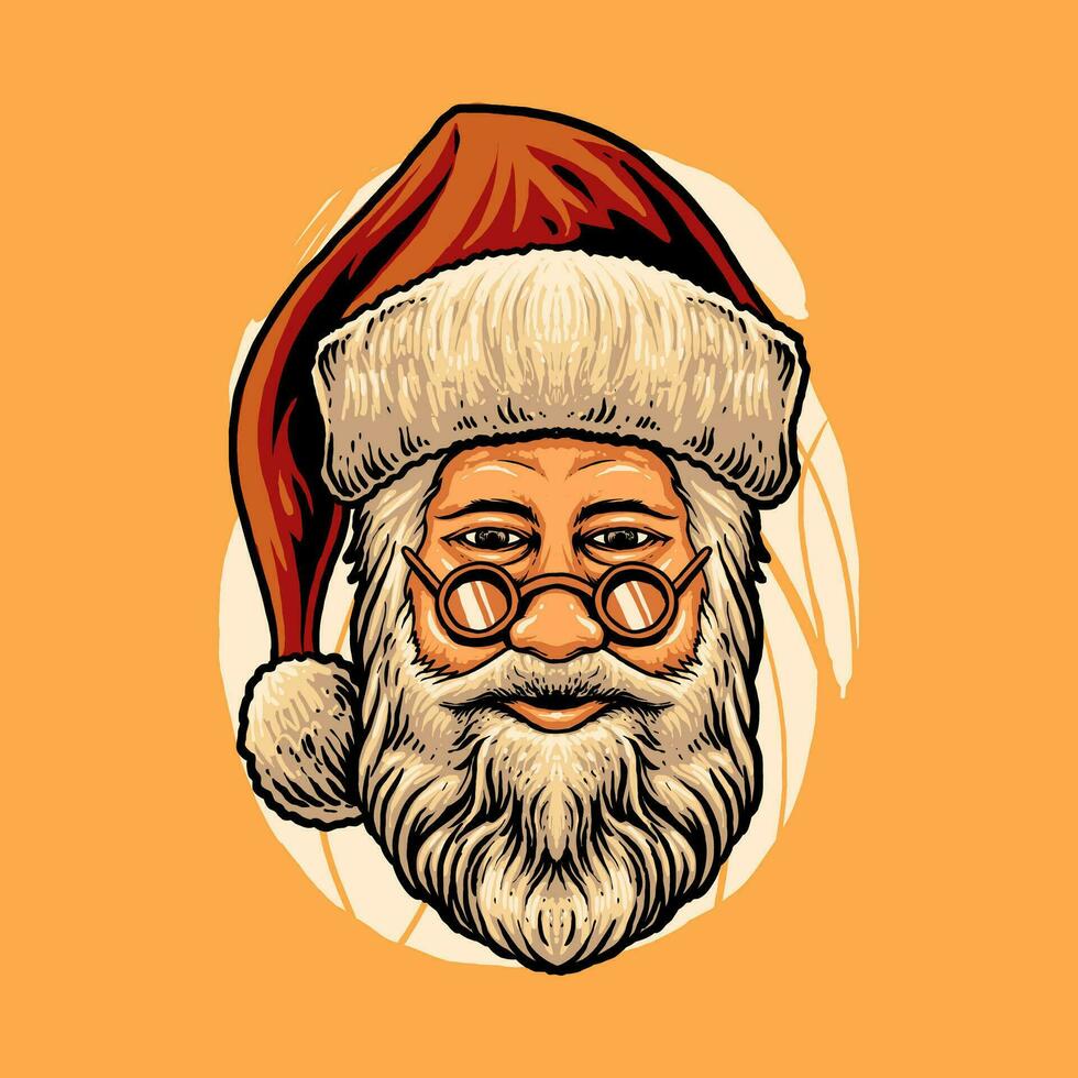 Papa Noel claus cabeza vector ilustración