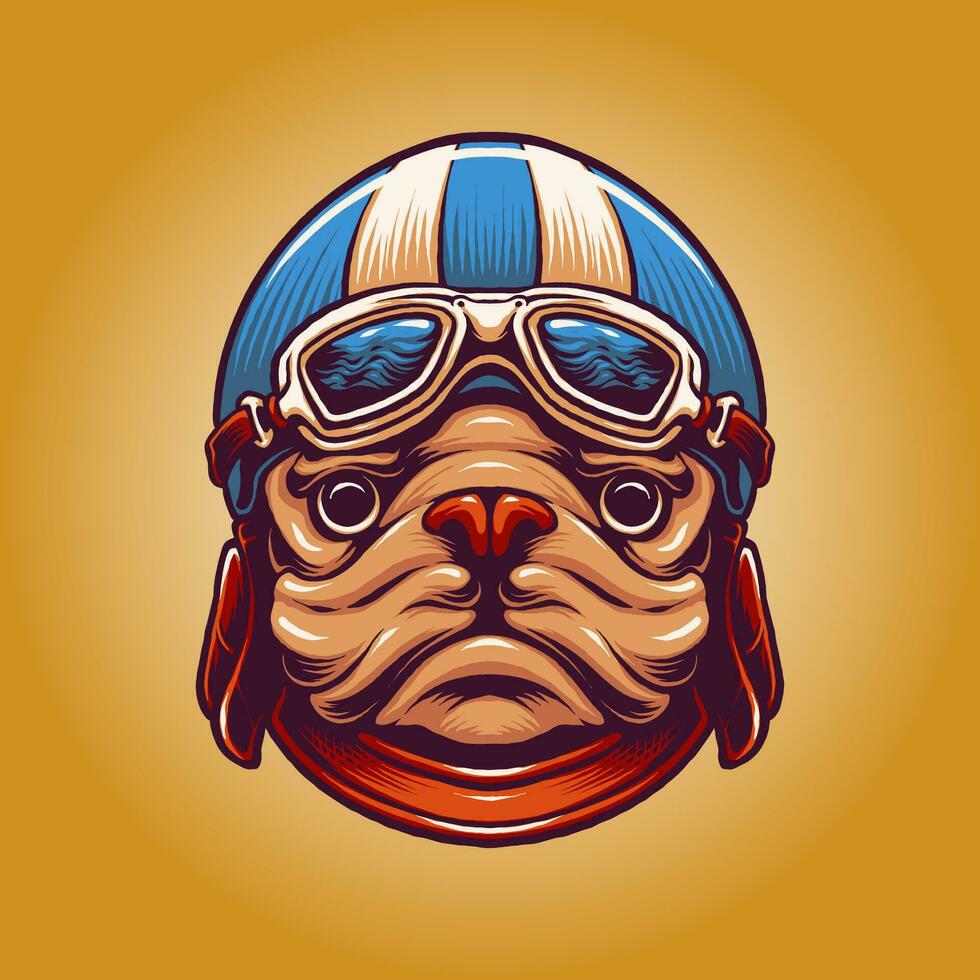 dog heat with helmet vector