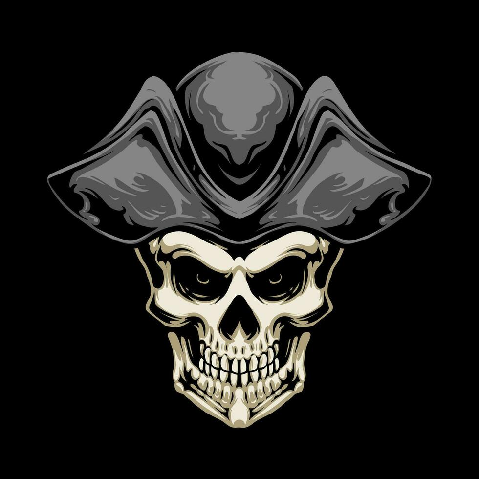 pirate hat skull vector illustration