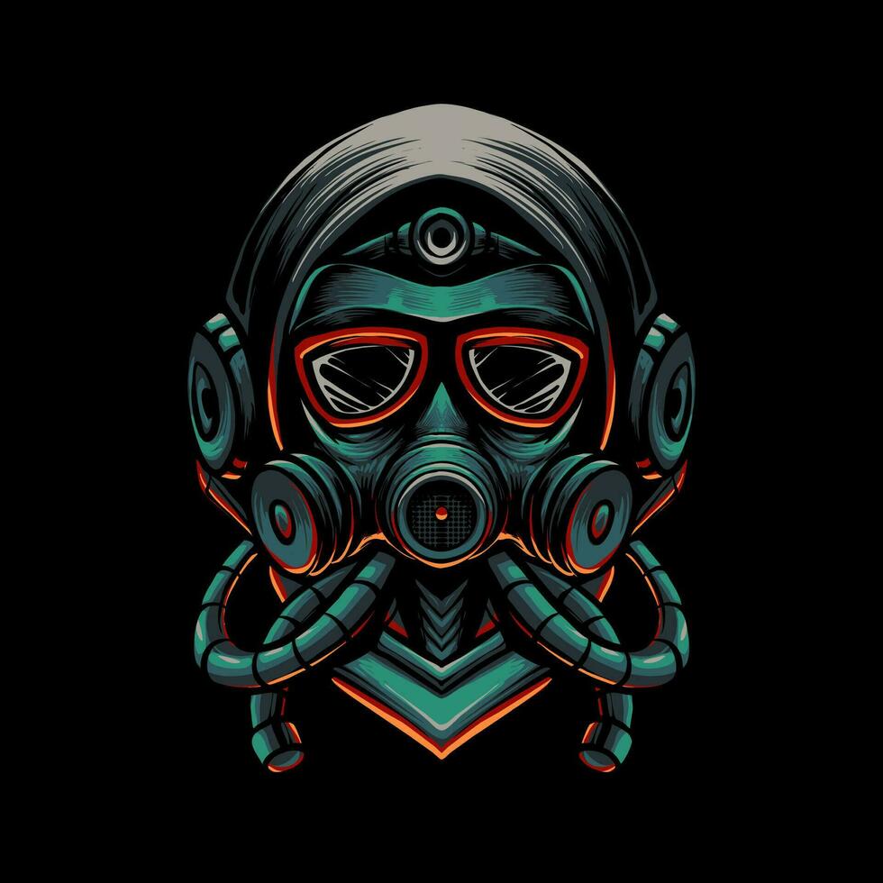 Dark Virus Mask Vector Illustration