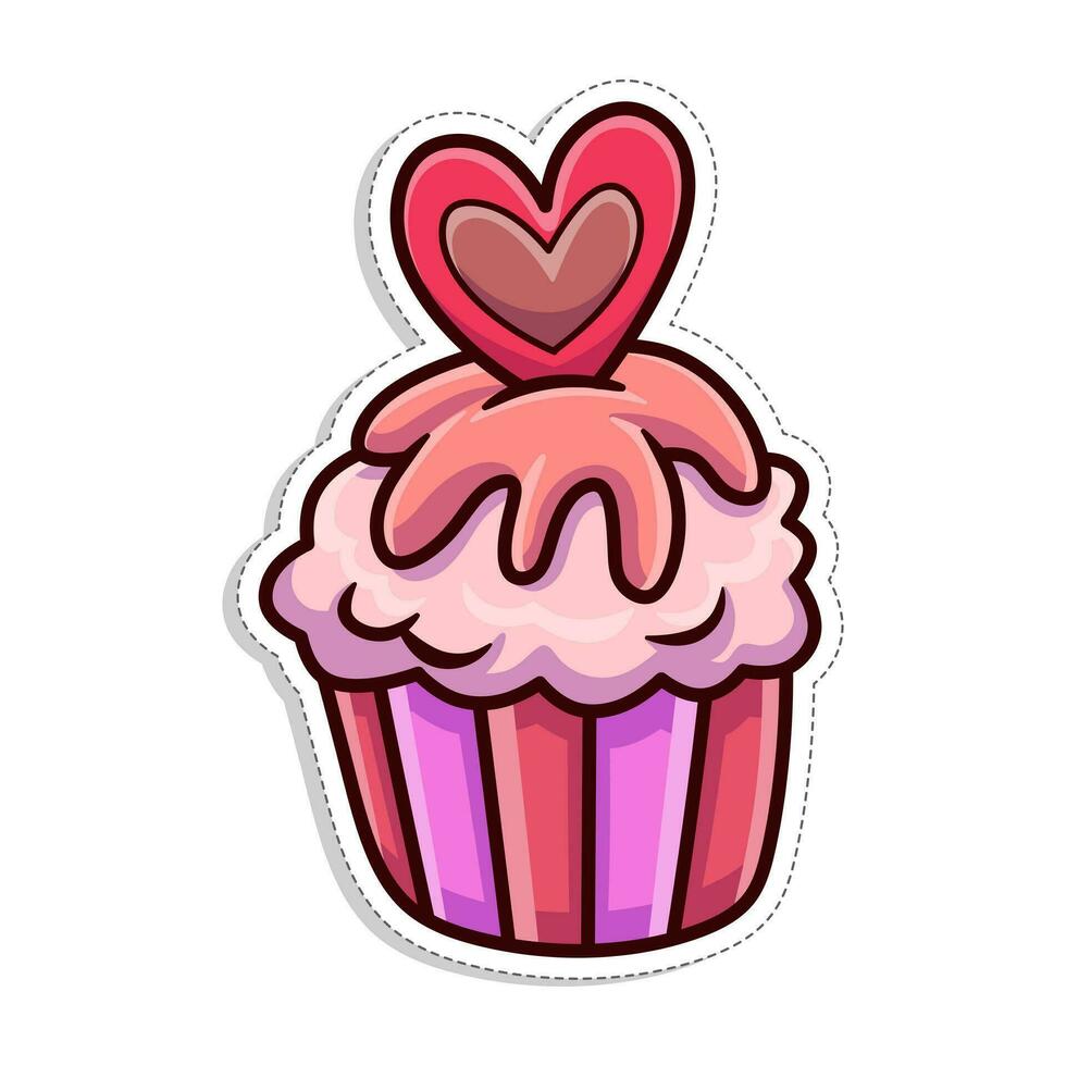 Free vector, Valentine's themed stickers, love cake recipe vector