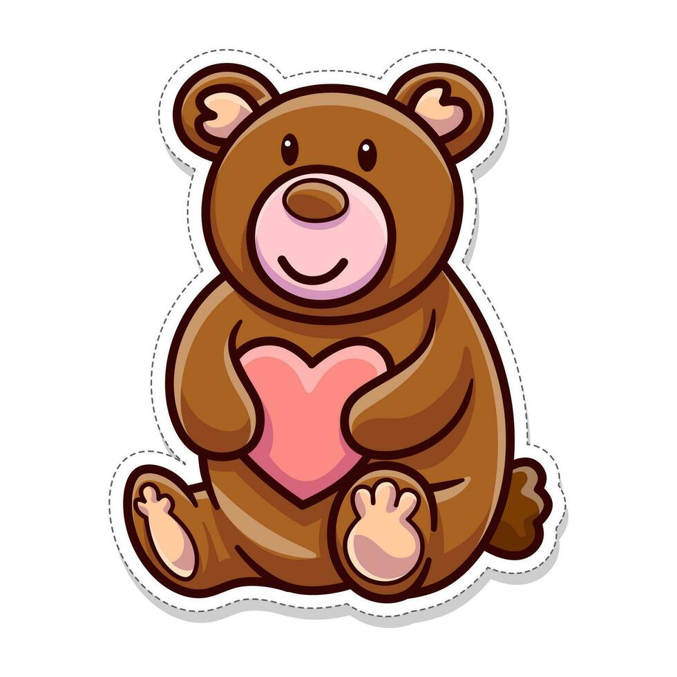 Free vector, Valentine's themed stickers, love teddy bears vector