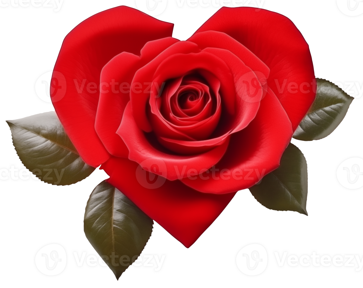 AI generated Valentine's day, heart from flowers on a transparent background png