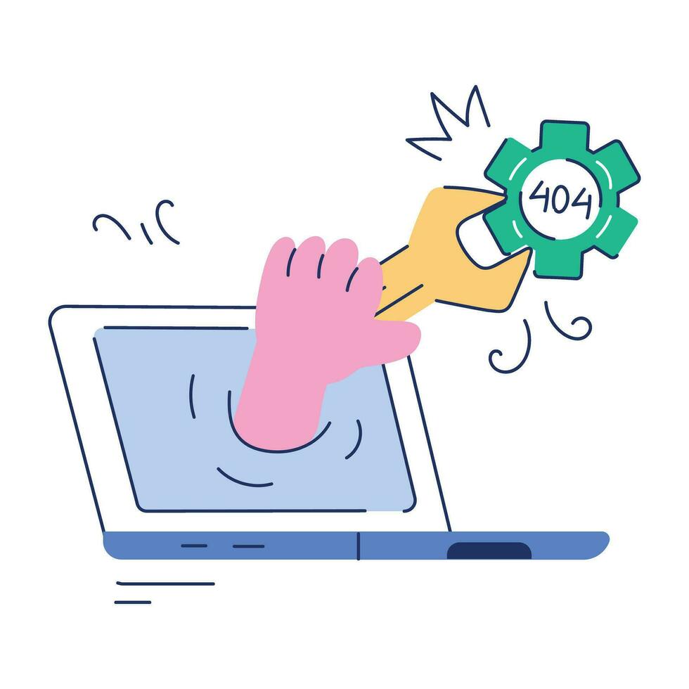 Web Programming Doodle Mini Illustration vector