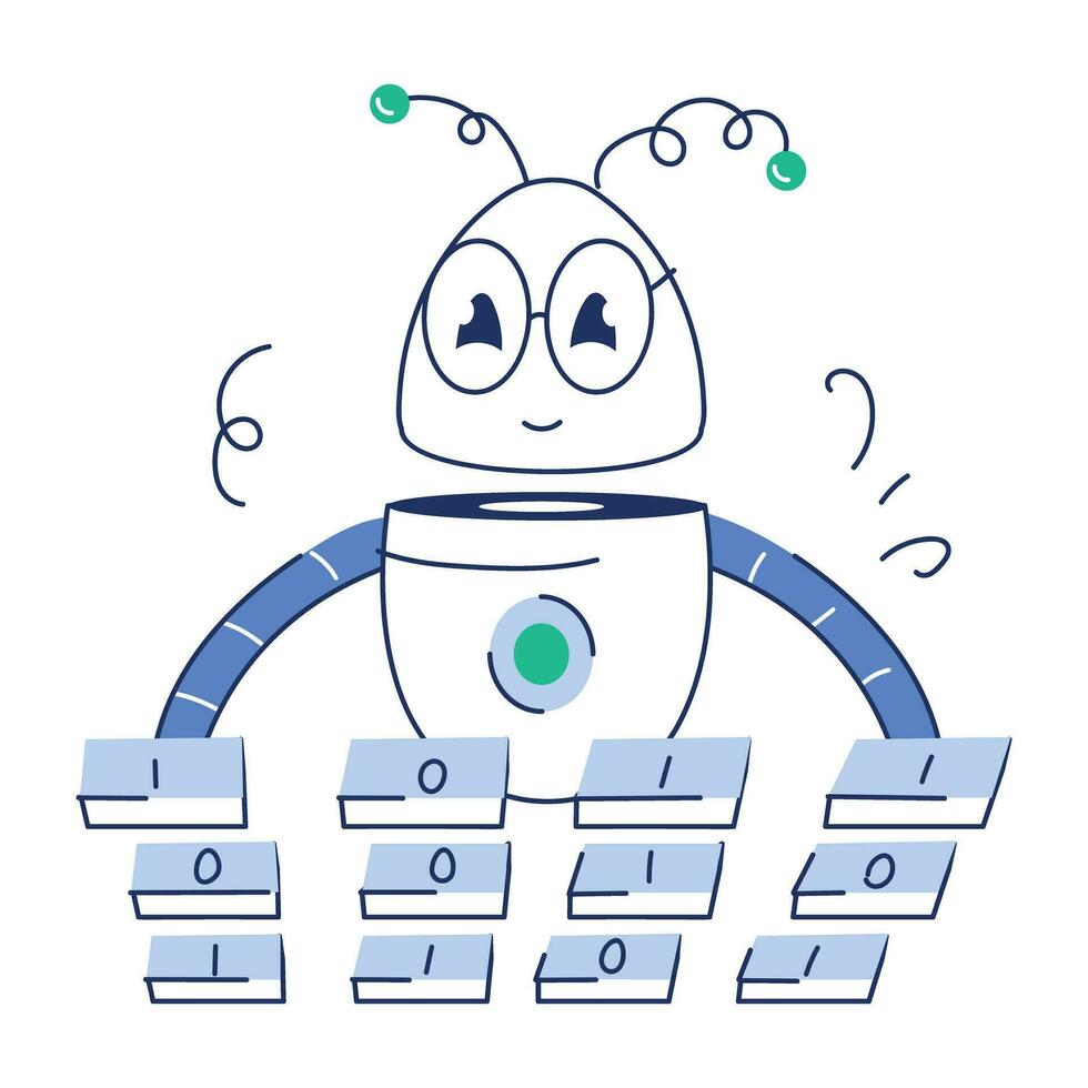 Programming Services Doodle Mini Illustration vector