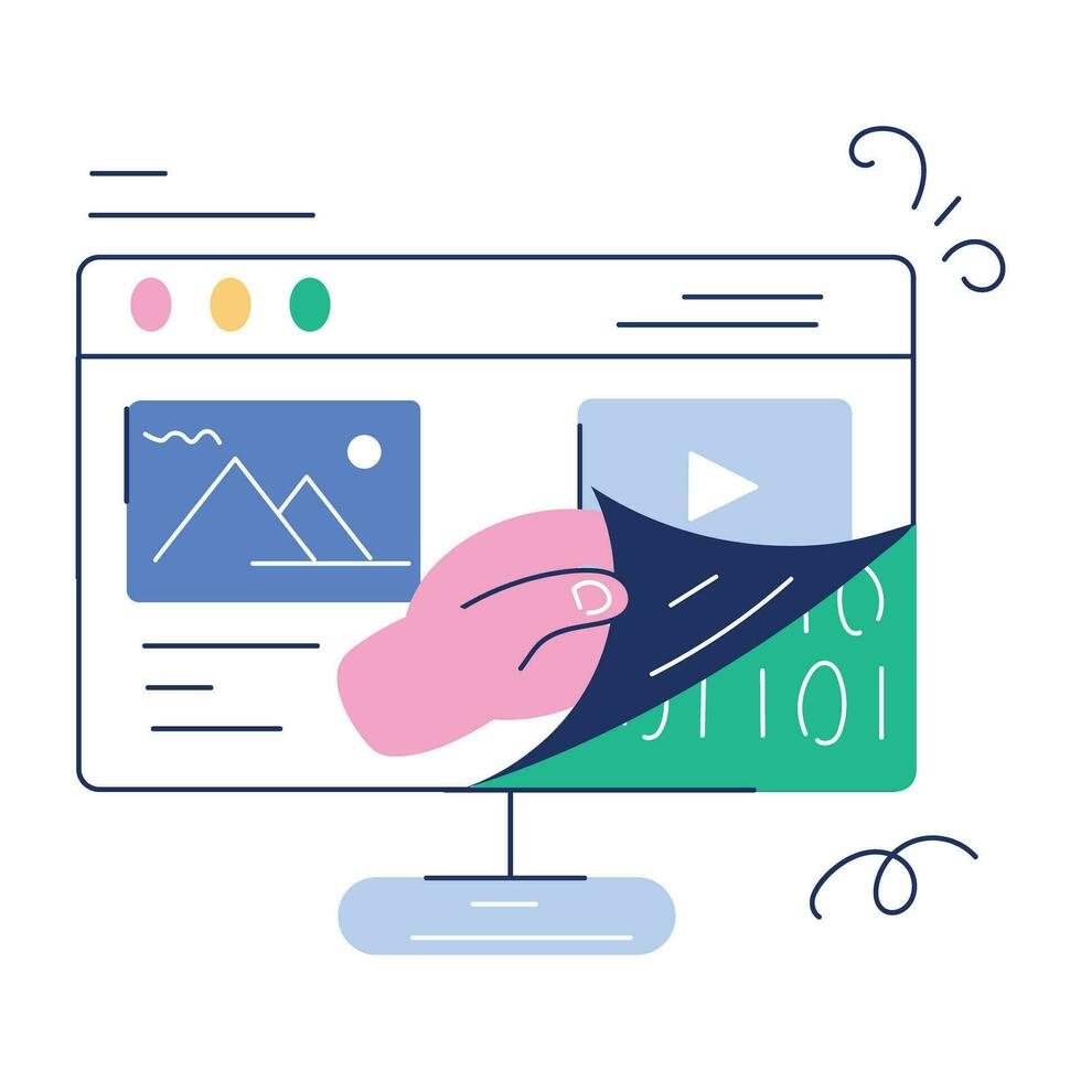 Source Code Doodle Mini Illustration vector