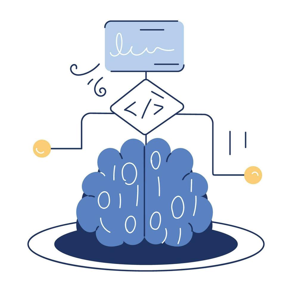Programming Services Doodle Mini Illustration vector