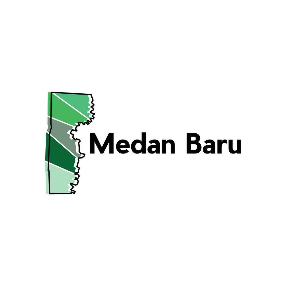 Map of Medan Baru City modern outline, High detailed vector illustration Design Template, suitable for your company