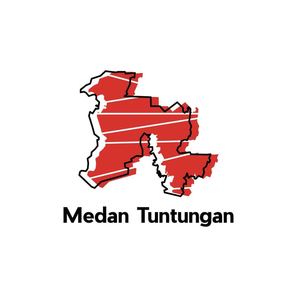 mapa de medan tuntungan ciudad moderno describir, alto detallado vector ilustración diseño plantilla, adecuado para tu empresa
