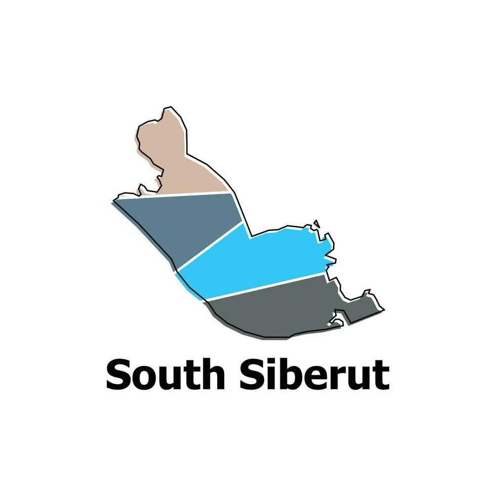 Map of South Siberut City modern outline, High detailed vector illustration Design Template, suitable for your company