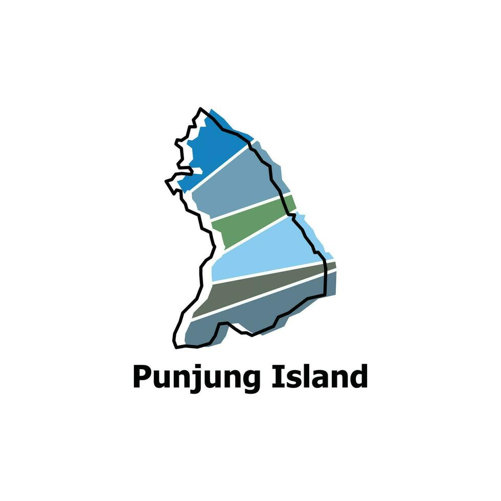 mapa de punjung isla ciudad moderno describir, alto detallado vector ilustración diseño plantilla, adecuado para tu empresa