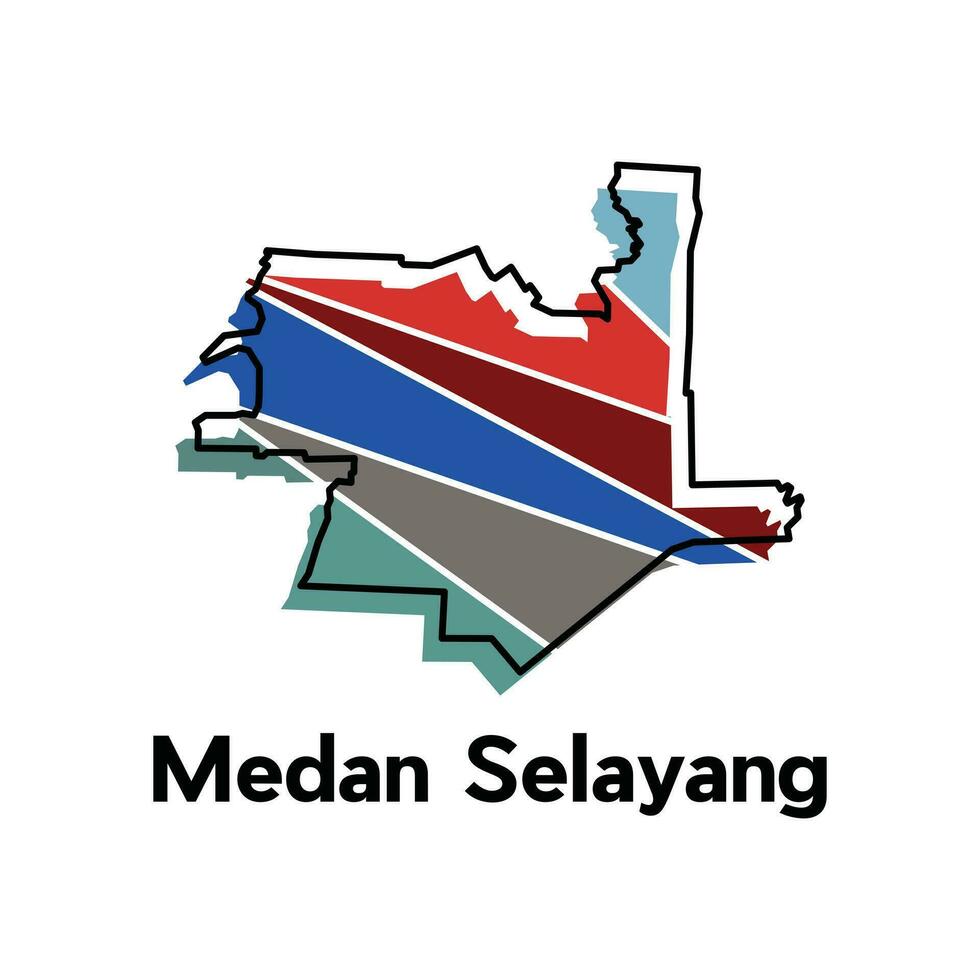 Map of Medan Selayang City modern outline, High detailed vector illustration Design Template, suitable for your company