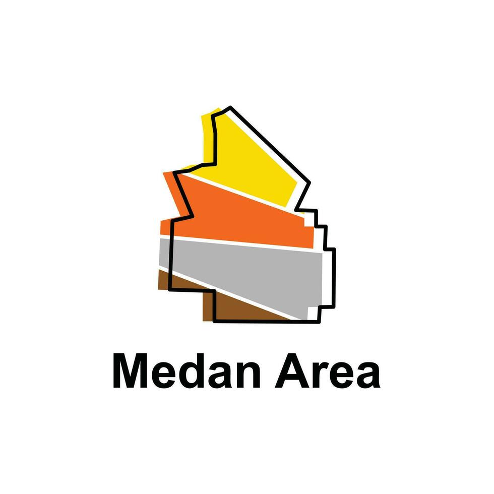 vector map City of Medan Area,  element graphic illustration template design