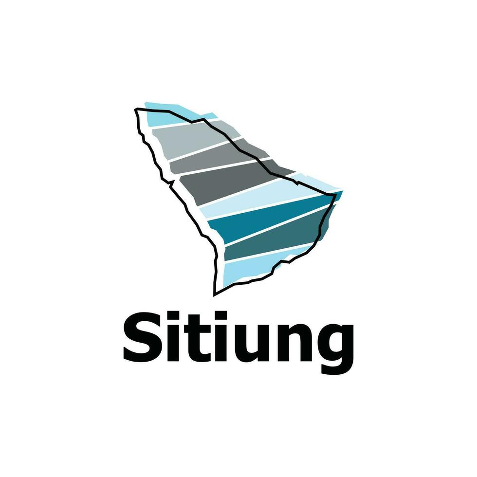 vector map City of Sitiung, element graphic illustration template design