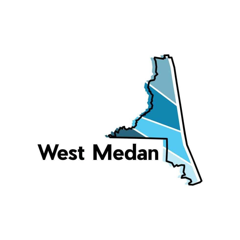 Map of West Medan City modern outline, High detailed vector illustration Design Template, suitable for your company