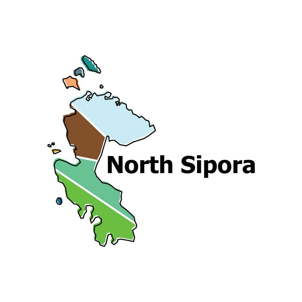 Map of North Sipora City modern outline, High detailed vector illustration Design Template, suitable for your company