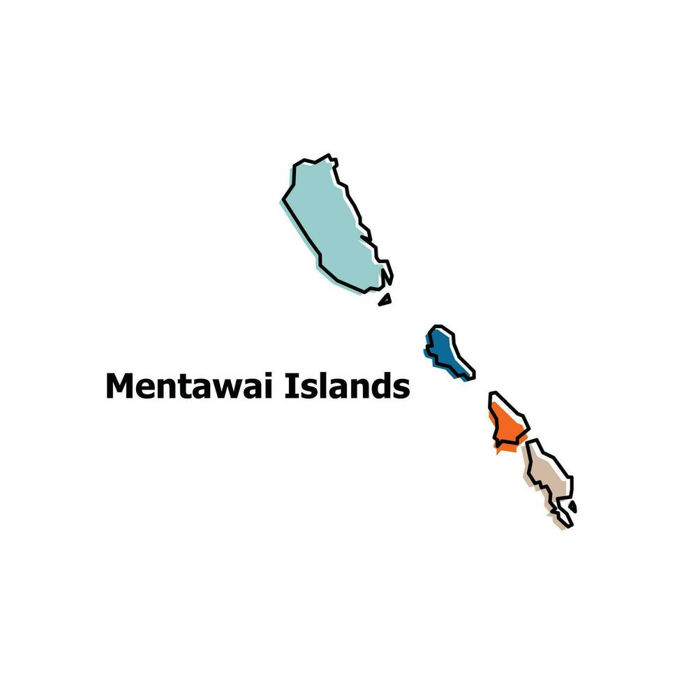Map of Mentawai Islands City modern outline, High detailed vector illustration Design Template, suitable for your company