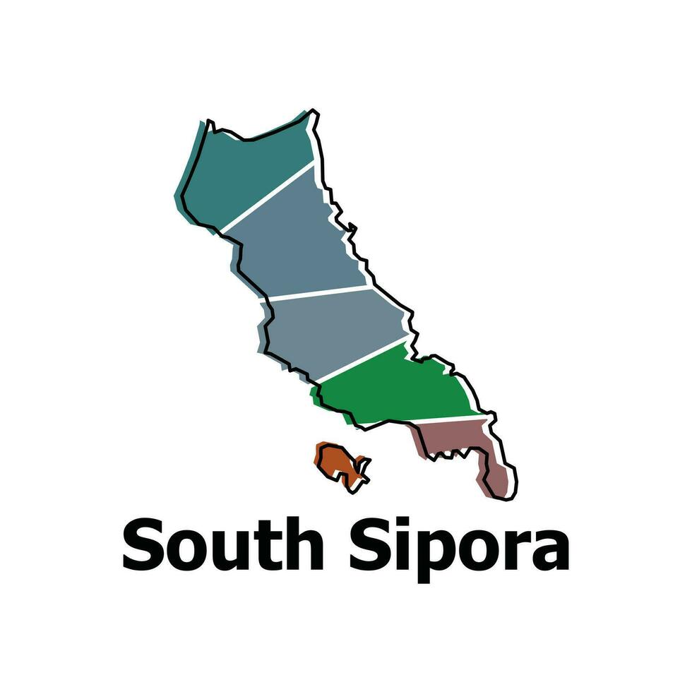 Map of South Sipora City modern outline, High detailed vector illustration Design Template, suitable for your company