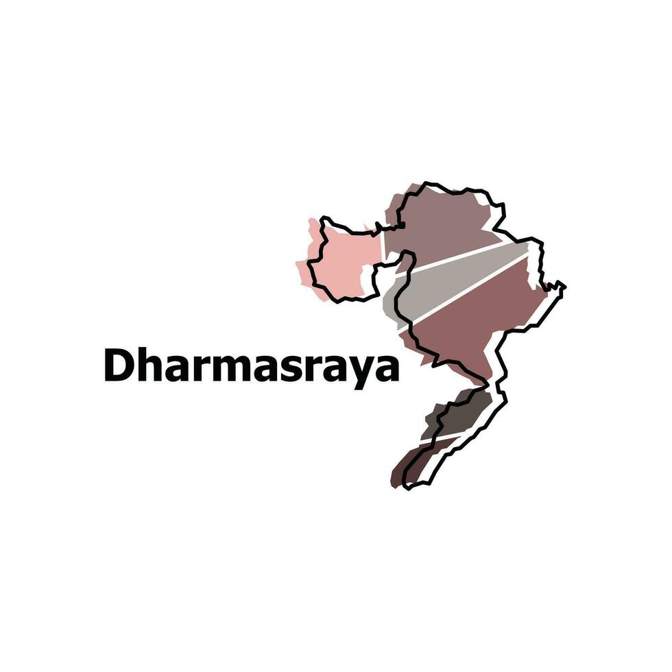 Map of Dharmasraya City modern outline, High detailed vector illustration Design Template, suitable for your company