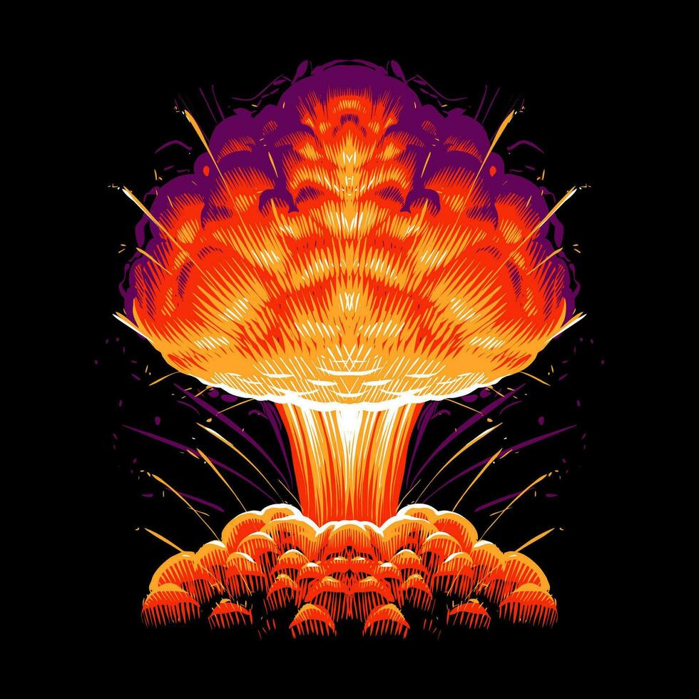 the cartoon explosion bomb illustration vector