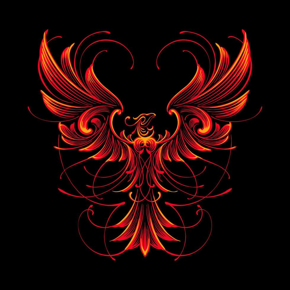 el fénix ornamento ilustración vector