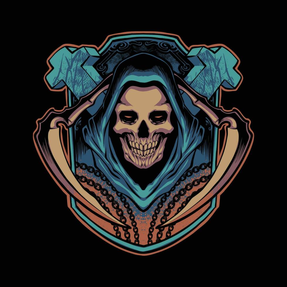 the dark grim reaper illustration vector