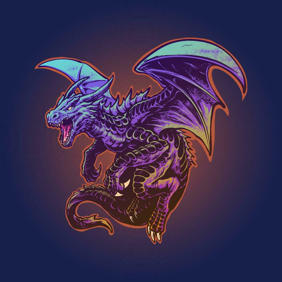 the dragon fly illustration vector