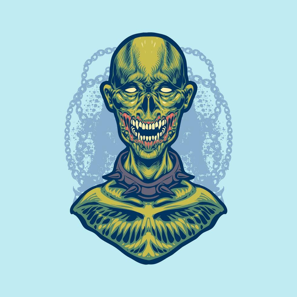 el zombi cabeza ilustración vector